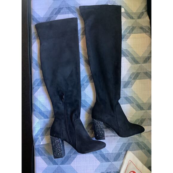 Mix No. 6 Huven Over the Knee Sparkle Heel Boot Size 6 - Picture 1 of 3